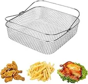HFSAZJ Deep Fryers For The Home With Basket, Stainless Steel Net Strainer Basket And Insert, Air Fryer Replacement Basket For French Fries Chicken (square 1pcs)