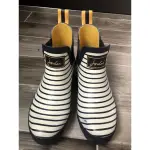 MIOLLA 英國品牌JOULES 白底條紋 短筒雨鞋 雨靴