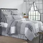 Sawyer Mill Black Patchwork Twin Quilt. VHC Brands. Black, White