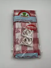 The Great Outdoors Red/White Flannel Pattern Table Cloth W/ Clips - 52x70 New