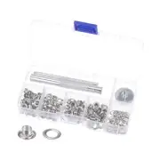 Grommet Kit 100 Sets 4mmx8mm Copper Grommets Eyelets with 3 Tools, Silver Tone