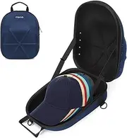 MOSISO Hard Carrying Hat Travel Case for Baseball Caps, Medium Organizer Storage Bag for 5-6 Hats with Shoulder Strap, Caps Carrier Hat Holder Protects for Traveling & Home Storage, Navy Blue