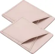 Tofficu 2Pcs Leather Phone Back Card Holder Wallet Slot Adhesive Pocket for Id Credit Cards Non Slip Design for All Cell Phones Convenient Practical Storage