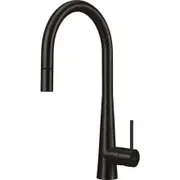 Oliveri Essente Stainless Steel Goose Neck Pull Out Mixer Black