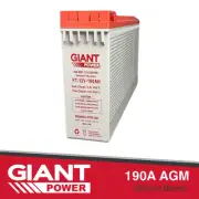 190AH 12V AGM Deep Cycle Battery - Front Terminal