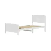 NNEED Bed Frame King Singe Size Timber Platform White