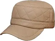 [Generic] Man's Genuine Leather Flat Hats Outdoor Warm Diamond Embroidery Check Leisure Cap Trucker