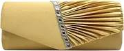 [LQSCJS] Golden Clutch Women's Evening Bag Satin Women's Envelope Clutch, Elegant Evening Bag Women's Clutch Women's Envelope Clutch Elegant Evening Bag for Wedding, Party, Banquet Golden, golden