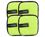 Beauty tool square lazy water makeup remover cotton makeup remover puff round makeup remover pad washable makeup remover cotton pad -Green