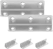 TOPPERFUN 5pcs Heavy Duty Stainless Steel Brackets Right Angle Support Bracket for Wood Shelves Furniture Garden Bed Easy Installation Enhanced Stability Silver Finish