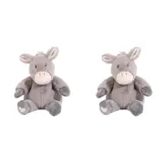 2x Splosh Toasty Hugs Diego Donkey Soft Plush 35cm Stuffed Toy Baby 0+ Grey