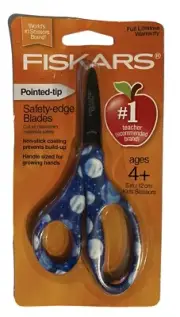 FISKARS SCHOOL SCISSORS ~ SPACE / PLANET THEME ~Pointed Tip, Safety Edge ~ NEW