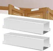 Bifold Door Lock,Fits Bi-Fold Doors from 1 1/8" - 1 3/8" Thick- Double Door Safety Locks Keep Toddler, Cats&Dogs Out of Closets, Cabinets, Pantry| Installation-Free (White, Big 2PCS)