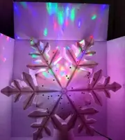 Ashland Christmas Snowflake Lighted Tree Topper Rotating Color Light 9.25" NIB