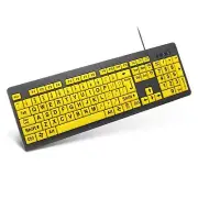 Large Print Computer Keyboard,Wired USB Keyboard High Contrast Big Print Lett...