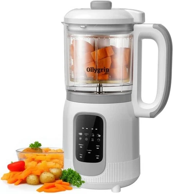 Baby Food Maker Steamer and Blender, Baby Food Processor Puree Machine - Whte