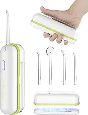 POKAPOKA Portable Cordless Water Dental Flosser, Rechargeable Travel Irrigation Cleaner, IPX7 Waterproof Electric Water Flosser