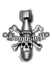 CLASSIC WWII SKULL & CROSSBONES BOMBSHELL Bumper Sticker MILITARY Decal
