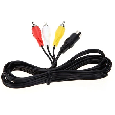 1.8m Length 9-Pin to 3RCA AV cable AV Video Audio Cable For Sega Genesis 2 3 B