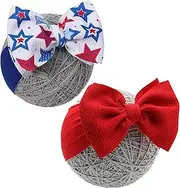 QFV Baby Girl Bows Newborn Headband Infant Big Bows for Birthday/Baby Shower/Photography/Baby Gifts (red& l star)