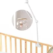 27inch Baby Crib Mobile Arm Wooden Crib Mobile Holder Adjustable Angle Height Cot Mobile Arm Non-Skid Crib Mobile Bed Bell Holder Nursery Mobile Hanger for Crib Nursery Décor (White)