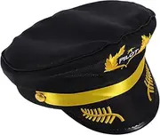 [Garneck] Cosplay Pilot Hat with Luxurious Embroidery Stylish Airline Captain Cap for Stage Performances and Parties Versatile Accessory for Various Occasions