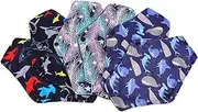 Healvian 6pcs Bamboo Charcoal Sanitary Pads Reusable Washable Period Pad Microfiber Snaps Compact Storage Bag