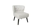 HomeStar Lina Fabric Lounge Accent Armchair Wooden Legs - Beige