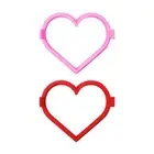 Set of 2 Convenient Silicone Heart Pancake Molds For Creative Griddle Cooking
