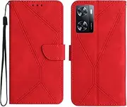 Compatible with OnePlus Nord N20 SE 4G Case,Compatible with OnePlus Nord N20 SE 4G Kickstand Flip Card Slot Magnetic Closure Phone Cover Red