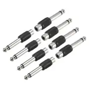 6.35mm Male to RCA Female Adapter Coupler 8Pcs for Mono Audio Cable Convert