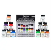 ANGELUS ACRYLIC LEATHER PAINT PEARLESCENT AND METALLIC PAINT KIT - FREE POSTAGE
