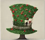 RHAIYAN Drying Mat Alice in Wonderland Hat in The Shape of Tree with Flowers Heat Insulation Holder Dish Cup Draining Pad Kitchenware Specific