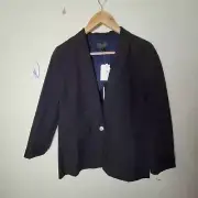 J. CREW Unstructured Shawl Collar Cotton Linen Blazer BLACK H6199 SIZE 6