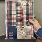 TABLECLOTH RED WHITE & BLUE 70” ROUND Patriotic Table Cloth