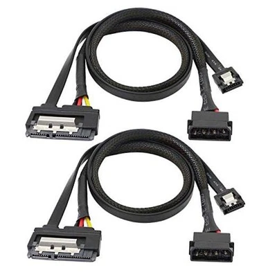 SATA 6G Data Cable, SATA Power 2-In-1 Extension Cord, LP4 IDE 4 pin to SATA