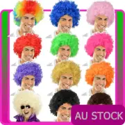 Mens Ladies Funky Afro Wig Adult 1970s 70s Disco Party Curly Costume Clown Wigs