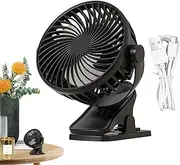 Mxshc Clip Fan | Solid USB Charging Table Fan Portable Fan - Multifunctional Rechargeable Fan With Clip, Small Fan For Car Seats, Travel, Stroller, Bedroom