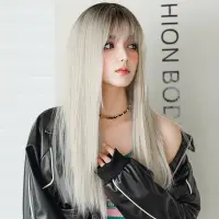 在飛比找蝦皮購物優惠-7JHH WIGS C-0358 歐美新款假髮女長直髮動漫銀