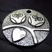 10PCs Love Owls Wholesale Silver Plated Pendant Charms - C2712