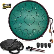 Steel Tongue Drum - 15 Note 14 Inch Tongue Drum - Tongue Drum Instrument - Hand