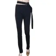 NWT Helmut Lang Belted Leather Panel Slim Pants