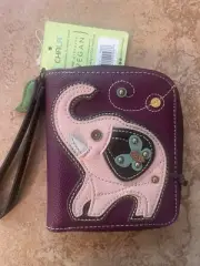 New With Tags, Chala Purple Elephant RFID Wristlet, Wallet, Credit Card Holder