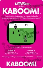 Replacement Game Cartridge Label - Kaboom! for Atari 2600