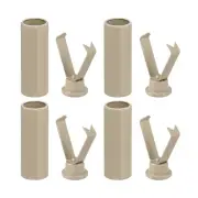 Metal Shoe Lace Tips, 4Pcs Shoelace Head, Cylindrical Tip Cord (Khaki)