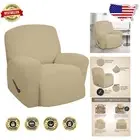 Elegant Oversized Recliner Slipcover in Beige - Soft Jacquard Fabric Protection