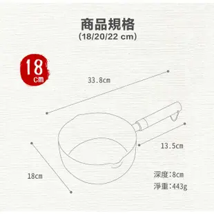 【LMG】日式捶紋不沾雪平鍋-18CM 20cm 22CM 適用各種爐具(可加購玻璃鍋蓋)