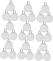 ARTIBETTER 80pcs Blank Round Key Tags with Metal Rims Key Labels for Organizing Backpacks and Crafts Easy to Write Sturdy Design for Use