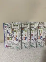 BEAUTY LIVES IN NATURE Hardcover Lined Coloring Journal Notebook 160 (4 Pk).