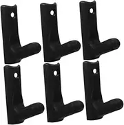 Toddmomy 6pcs Barbell Stand Barbell Weight Rack Mount Weight Rack Weight Bar Holder Wall Barbell Holder Horizontal Barbell Storage Wall Mount Barbell Storage Holder Black